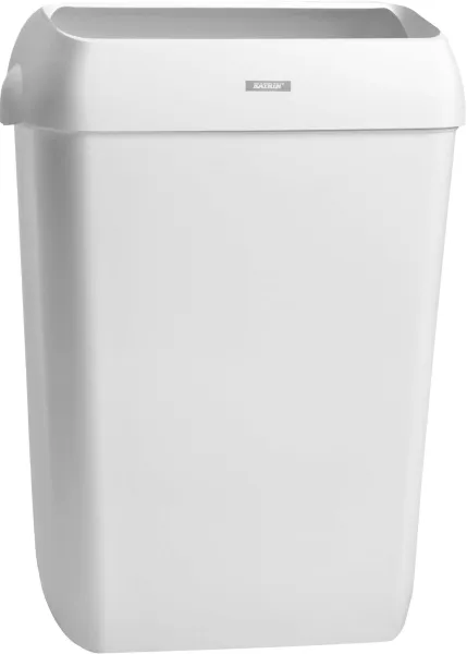 Papelera Katrin, 25 L, papelera con tapa, blanca