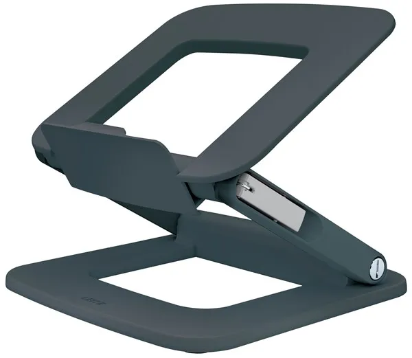 Soporte para portátil Leitz Ergo ajustable de ángulo múltiple, 80 % de plástico reciclado, gris oscuro