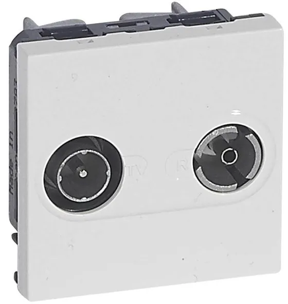 Toma de antena TV/R macho/hembra Legrand 9,52MM blanca