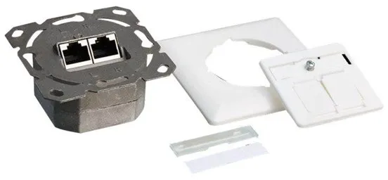 LogiLink Cat.6A toma de pared 2 x RJ45 blindado blanco señal